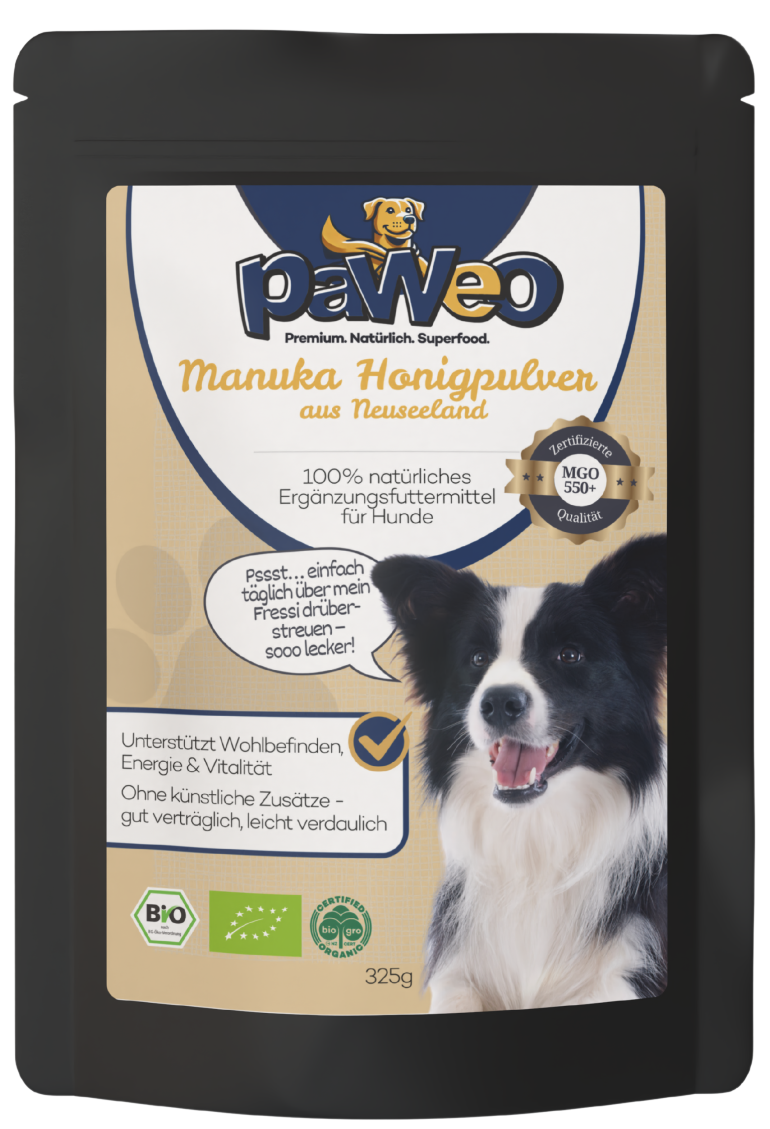 Paweo Honig für Hunde Superfood für Hunde Hundehonig